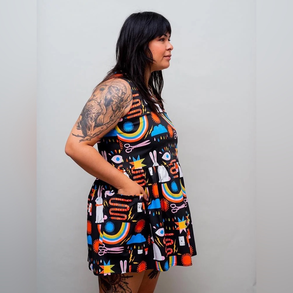 ISO In Search Of Nooworks Lisa Congdon Magic in Big Pockets Dress Size L or XL - Picture 2 of 2